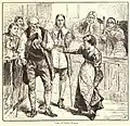 "Trial of Giles Corey" by illustrator Charles S. Reinhardt, in A Popular History of the United States, Vol. 2, by William Cullen Bryant, New York: Charles Scribner’s Sons, 1878, p. 459.