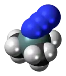 Ball-and-stick model of the trimethylsilyl azide molecule