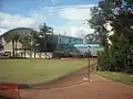 Gym (left) and AC Curtis Aquatic Centre (right), Centenary Park (foreground)