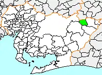 Location of Tsugu in Aichi Prefecture