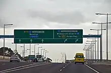 Tullamarine Freeway meets Calder Freeway interchange.