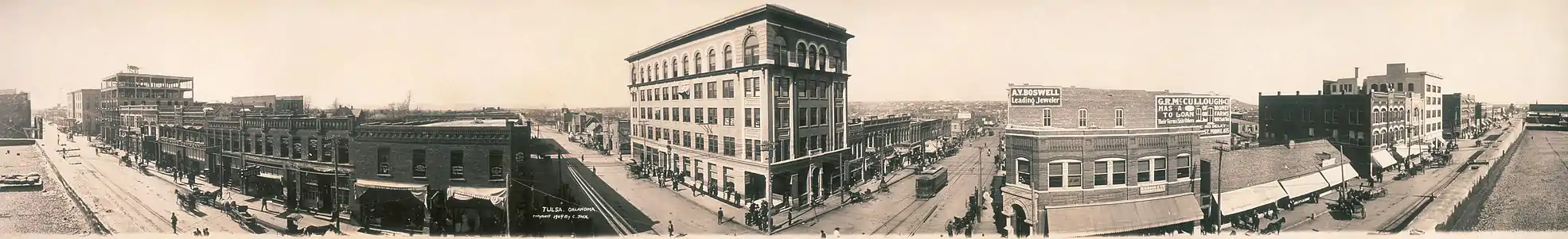 Image 9Tulsa, OklahomaPhoto credit: Clarence JackA 1909 panorama of Tulsa, Oklahoma. Tulsa was first settled during the 1830s by the Creek Native American tribe. Shortly before Oklahoma's statehood on November 16, 1907, oil was discovered nearby and the city played a major role as one of the most important hubs for the American oil industry, eventually giving the city the nickname "Oil Capital of the World".More selected pictures