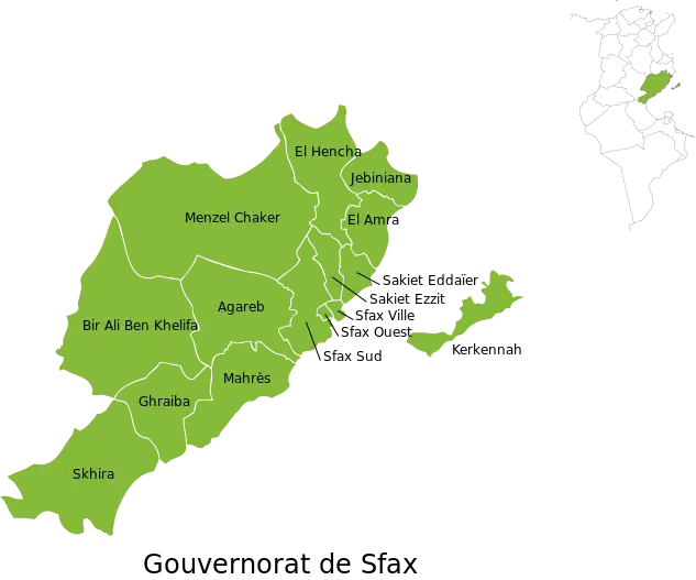 Subdivisions of Sfax Governorate