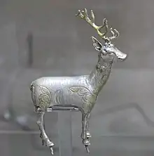 Silver Deer of Bilge Khan from the burial site at Khoshoo Tsaidam.