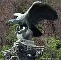 Turul statue at the foot of the Gellért Hill in Budapest, Hungary (1904)