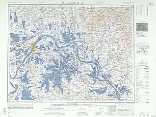 Map including East Lake (labeled as Kuo-cheng Hu 郭鄭湖) in 1953 (not to be confused with the East Lake in Dongxihu District)