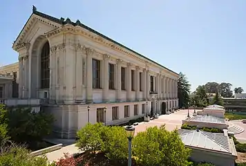 Three quarter view of the East and North facades.