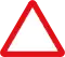 White triangular (point up) sign with thick red border