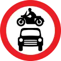 No motor vehicles (both car and motorcycle)