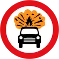 Vehicles carrying explosives (such as fireworks) prohibited.