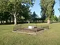 The USAAF memorial has a low five sided fence around it