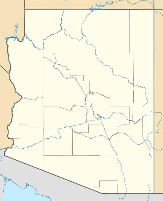 Map showing the location of Coyote Mountains Wilderness (Arizona)