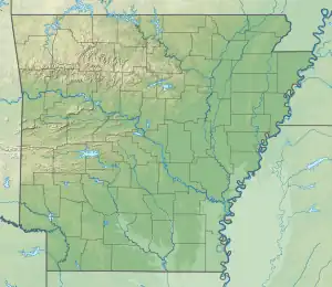 Location of Beaver Lake in Arkansas, USA.