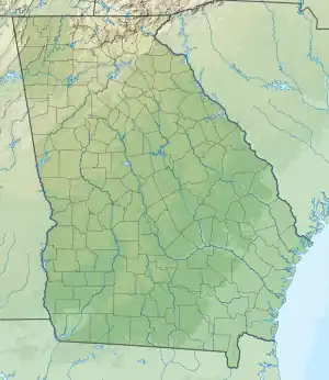 Location of Lake Bulow Campbell in Georgia, USA.