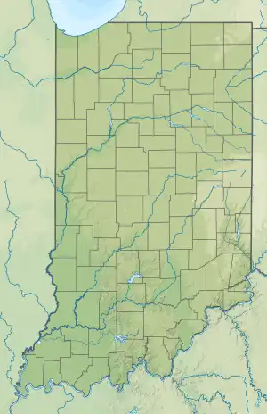 Location of Lake Freeman in Indiana, USA.