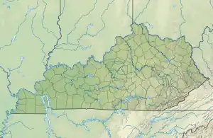 Map showing the location of Mammoth Cave National Park