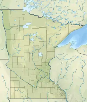 Location of Rock Lake in Minnesota, USA.