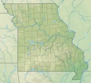 Map showing the location of Rocky Fork Lakes Conservation Area