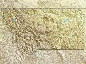 Location of Lake Ellen Wilson in Montana, USA.