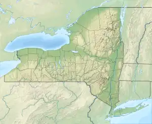 Location of the man-made lake in New York.