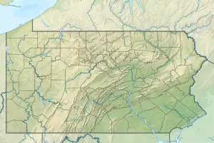 Location of Raystown Lake in Pennsylvania, USA.