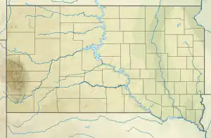 Location of Lake Alvin in South Dakota, USA.