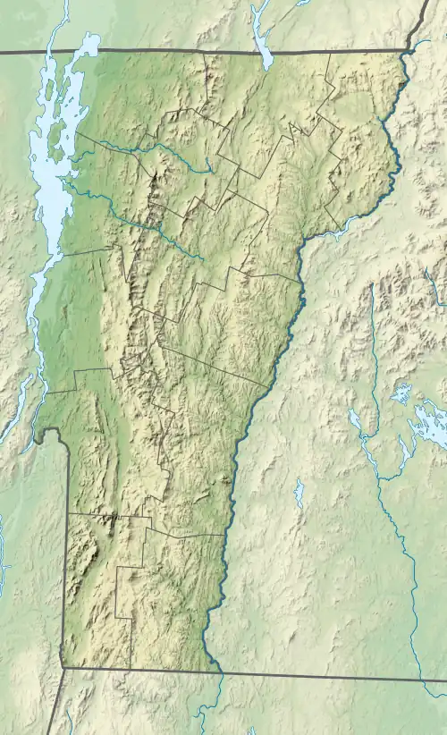 Location of Echo Lake in Vermont, USA.