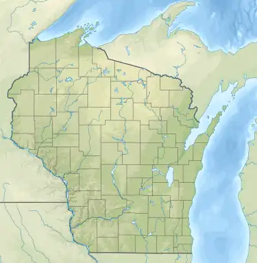 Location of Lake DuBay in Wisconsin, USA.