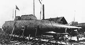 Plunger while under construction at the Columbian Iron Works, Baltimore, Maryland, an 1895 prototype