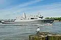 Passing by New York Passenger Ship Terminal (Pier 86) during the Inauguration of Fleet Week on Memorial Day 2011.