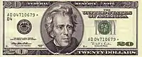 Series 1996 $20 Federal Reserve Note.