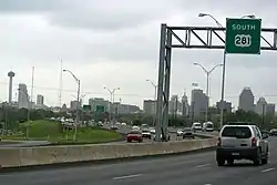 Downtown San Antonio from U.S. Route 281 southbound.