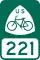 U.S. Bicycle Route 221 marker