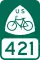 U.S. Bicycle Route 421 marker