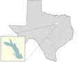 The location of Lake Bardwell in Texas