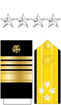 The collar stars, shoulder boards, and sleeve stripes of a U.S. Public Health Service admiral