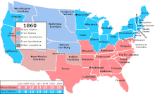 States and territories that made slavery legal .mw-parser-output .legend{page-break-inside:avoid;break-inside:avoid-column}.mw-parser-output .legend-color{display:inline-block;min-width:1.25em;height:1.25em;line-height:1.25;margin:1px 0;text-align:center;border:1px solid black;background-color:transparent;color:black}.mw-parser-output .legend-text{}  .mw-parser-output .legend{page-break-inside:avoid;break-inside:avoid-column}.mw-parser-output .legend-color{display:inline-block;min-width:1.25em;height:1.25em;line-height:1.25;margin:1px 0;text-align:center;border:1px solid black;background-color:transparent;color:black}.mw-parser-output .legend-text{}   or illegal .mw-parser-output .legend{page-break-inside:avoid;break-inside:avoid-column}.mw-parser-output .legend-color{display:inline-block;min-width:1.25em;height:1.25em;line-height:1.25;margin:1px 0;text-align:center;border:1px solid black;background-color:transparent;color:black}.mw-parser-output .legend-text{}  .mw-parser-output .legend{page-break-inside:avoid;break-inside:avoid-column}.mw-parser-output .legend-color{display:inline-block;min-width:1.25em;height:1.25em;line-height:1.25;margin:1px 0;text-align:center;border:1px solid black;background-color:transparent;color:black}.mw-parser-output .legend-text{}   while the election was held.