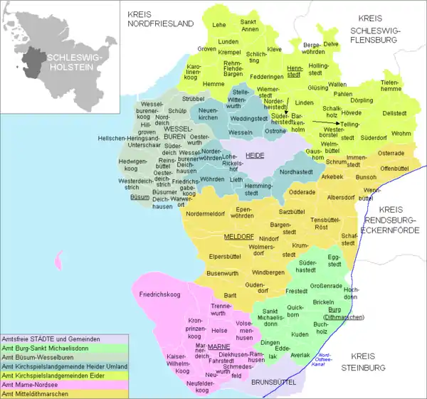 Towns and Municipalities in Dithmarschen