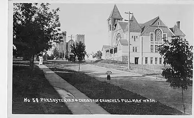 At the top of the hill on an early postcard