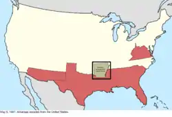 Map of the change to the international disputes involving the United States in central North America on May 6, 1861