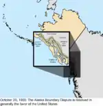 Map of the change to the United States in northwest North America on October 20, 1903