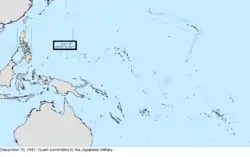 Map of the change to the United States in the Pacific Ocean on December 10, 1941