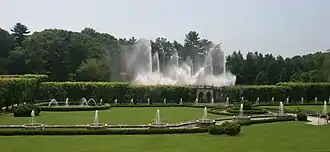 The main fountains at Longwood Gardens