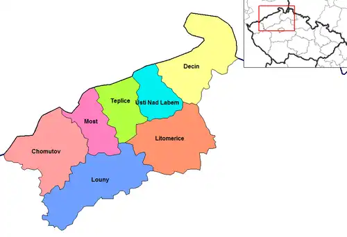 Districts of Ústí nad Labem Region