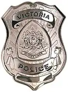 Past style ID badge of VicPD