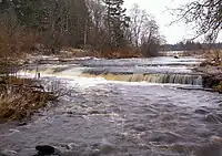 Vahiküla Waterfall on Vääna River in Vahi.