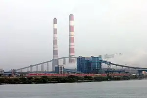 Chennai Rajdhani Express crossing Vallur Thermal Power Station