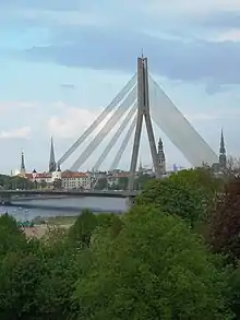 Vanšu Bridge in Riga by Oldypak lp photo