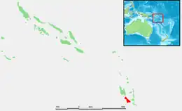 Location of Malakula within Vanuatu