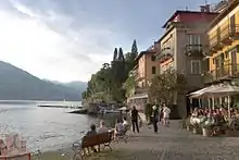 The Lake Como waterfront at sunset, Varenna.